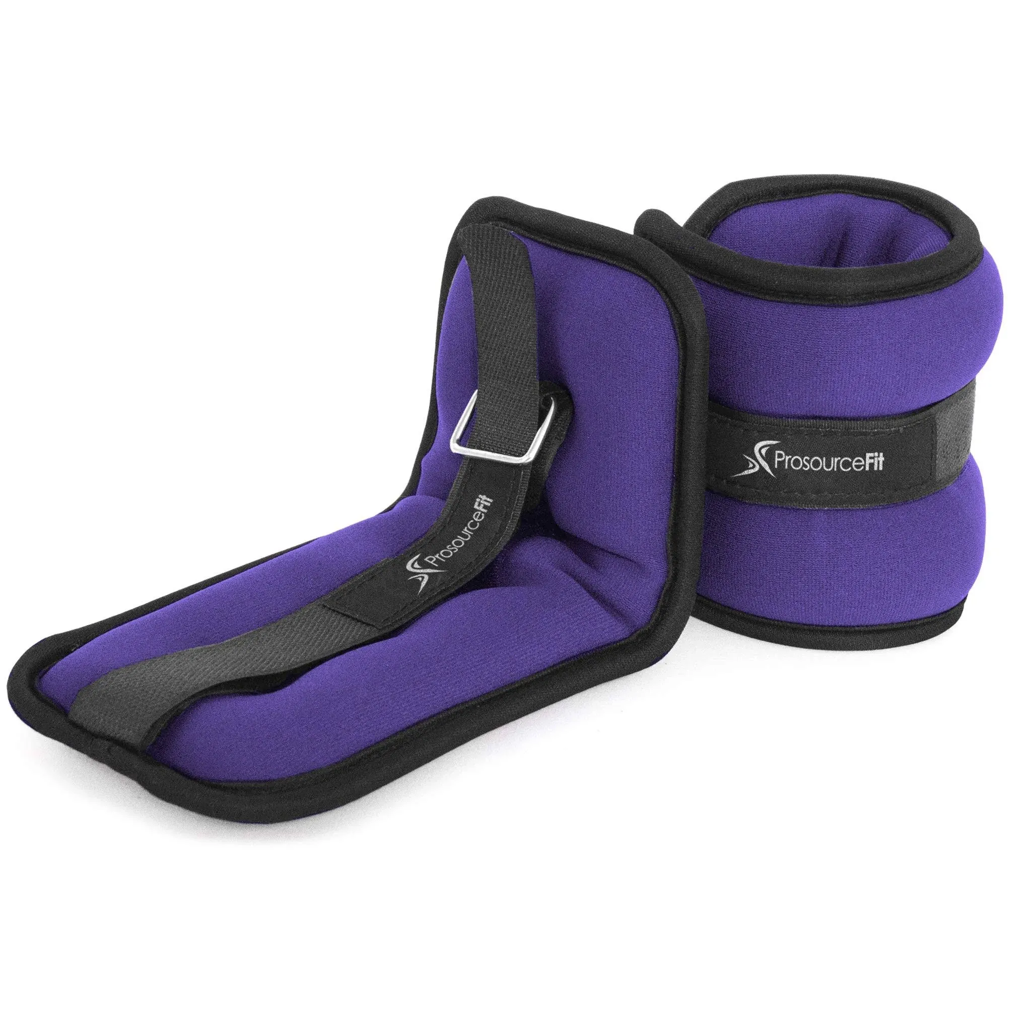 ProSource Ankle Wrist Weights Set of 2, Running Comfort Fit Adjustable, 2.5 lb - Purple