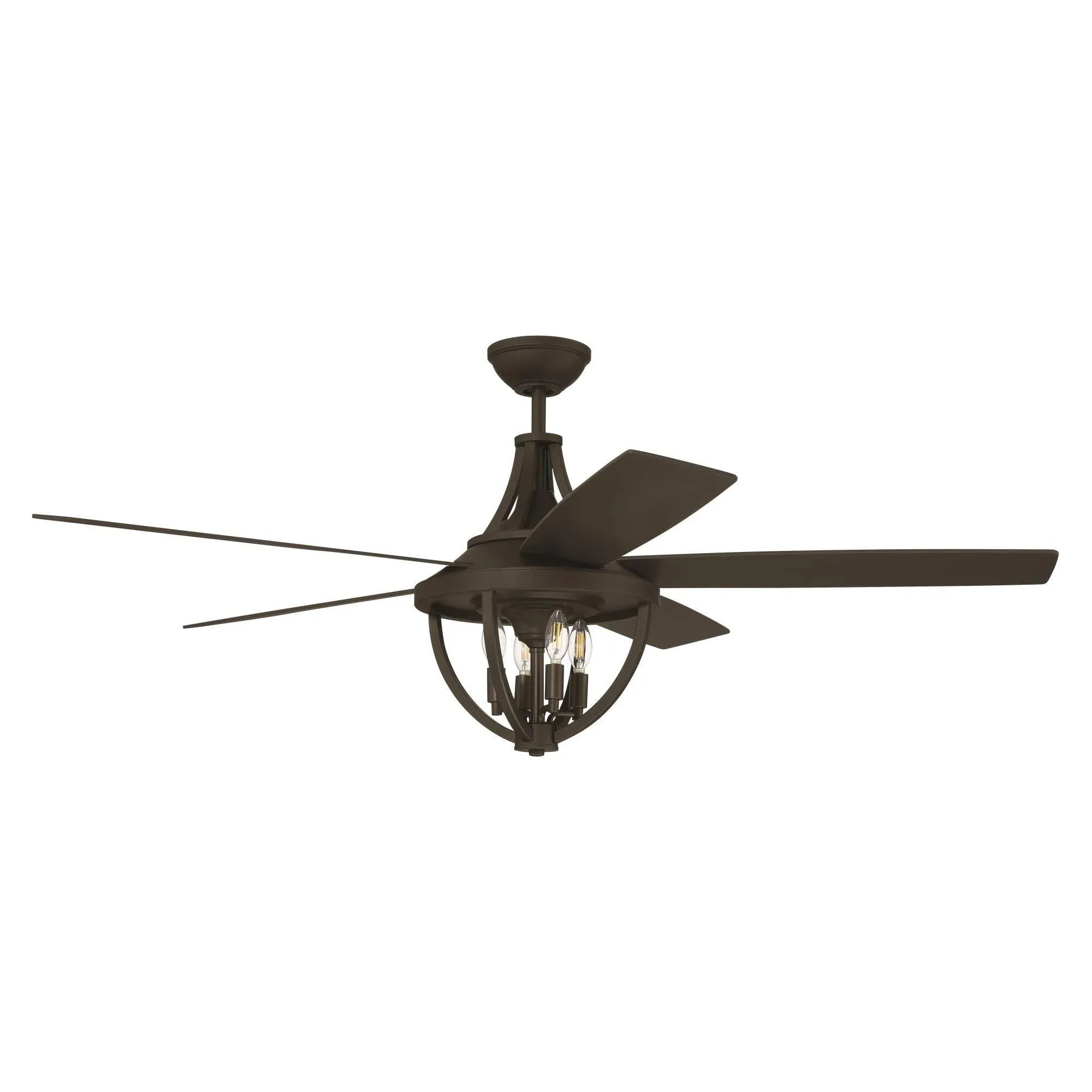 CRAFTMADE NSH56FB5 NASH 56 INCH 4 LIGHTS DUAL MOUNT CEILING FAN WITH BLADES - FLAT BLACK