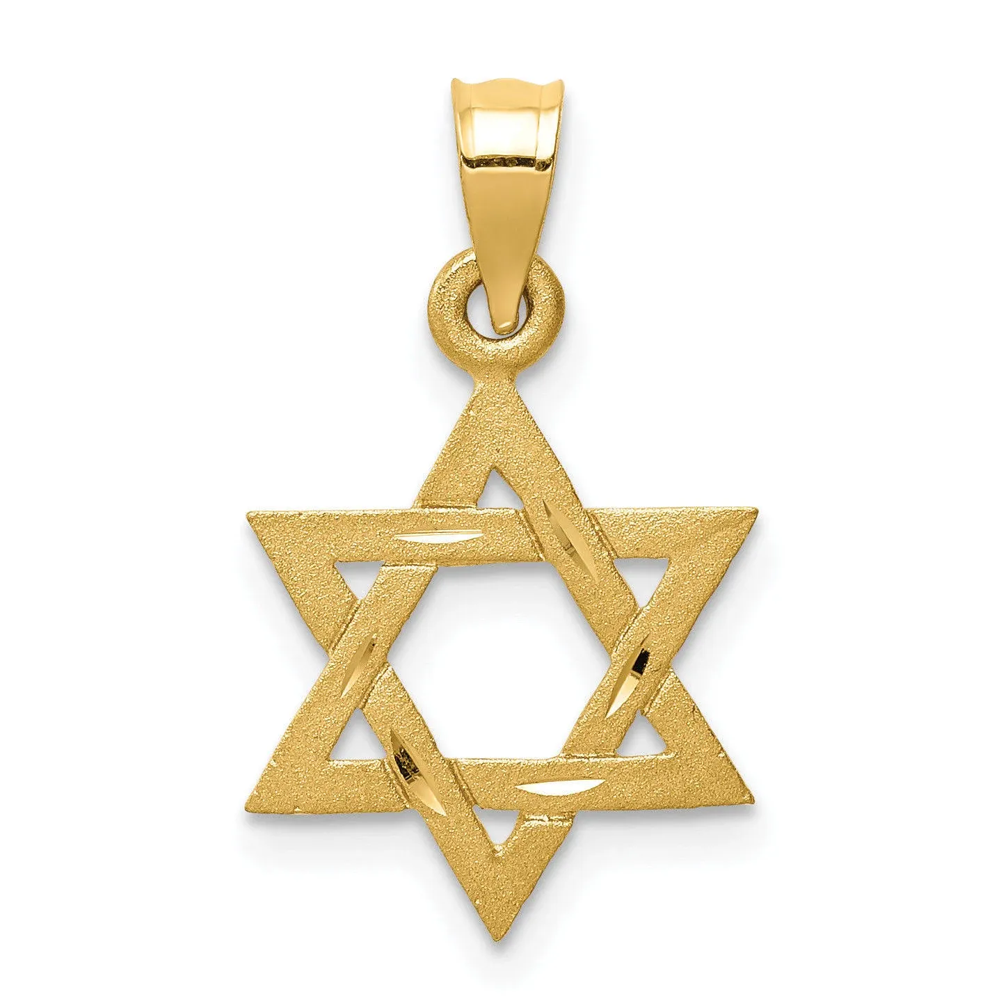 14K Yellow Gold Star of David Pendant