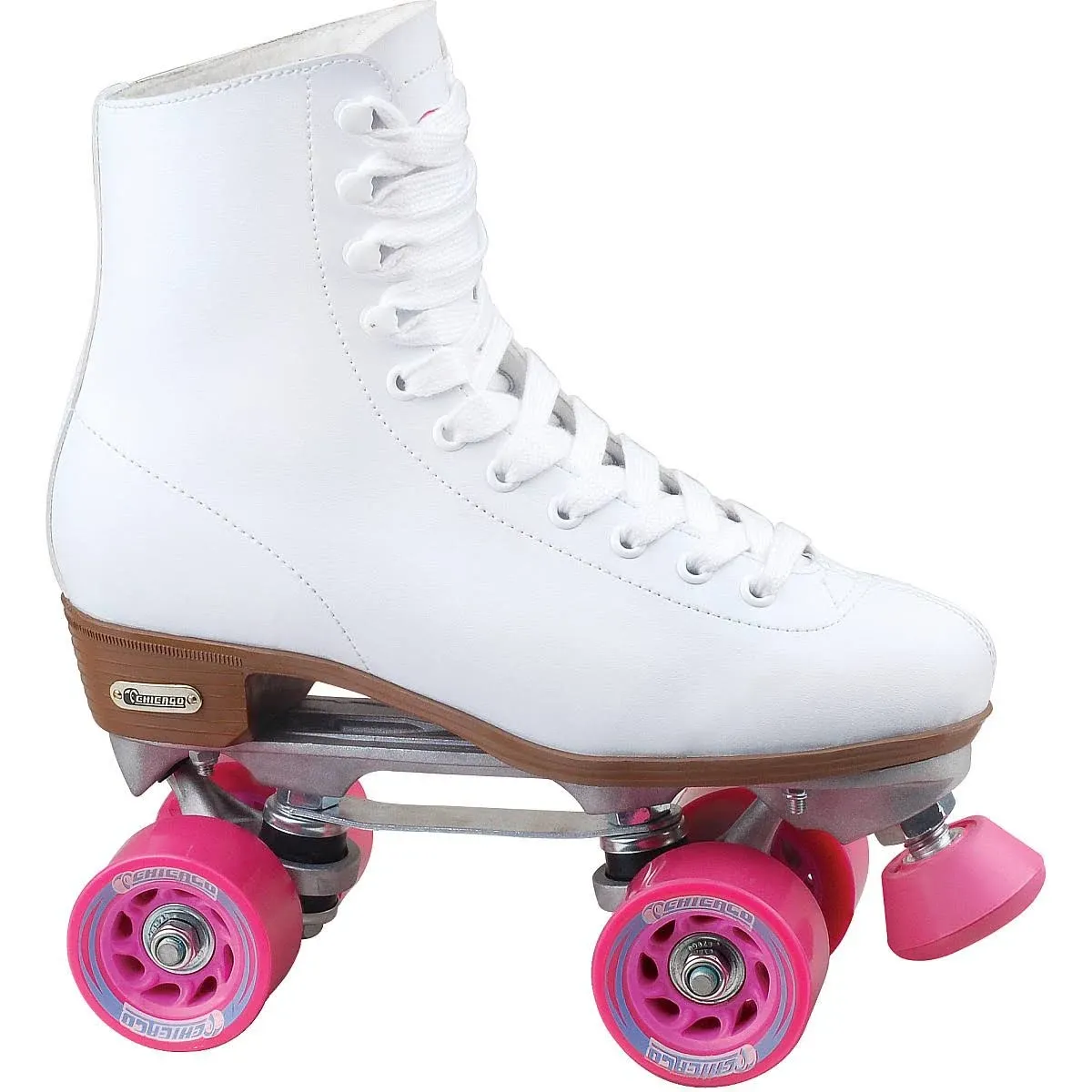 Chicago Skates Girl's Classic Quad Junior Rink Roller Skates, White, Size: J11