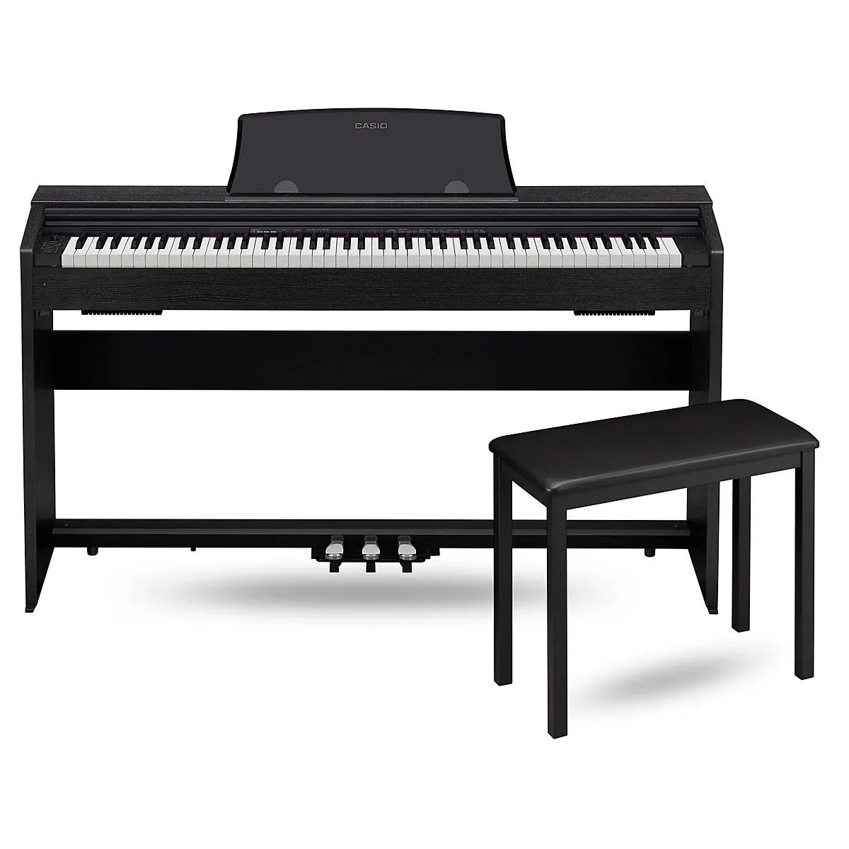 Casio Privia PX-770 Digital Console Piano with CB7 Metal Bench Black