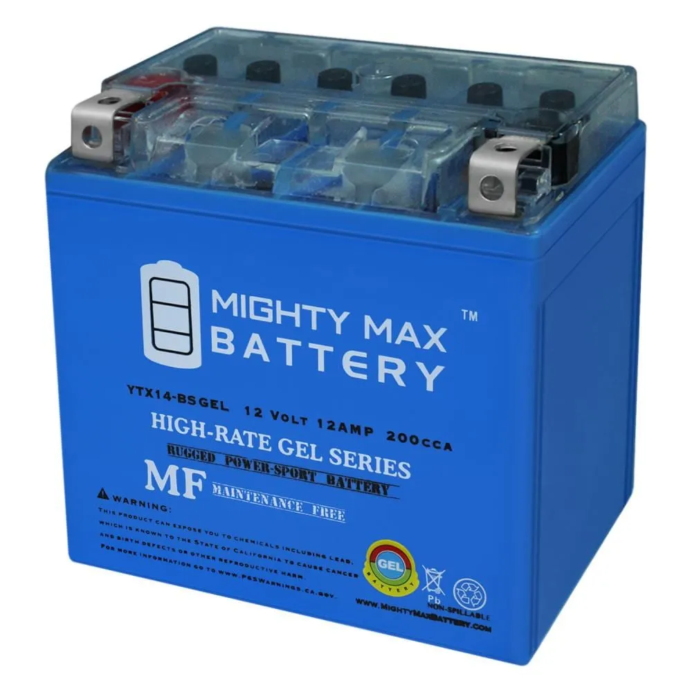 Mighty Max Battery Ytx14-bs Gel 12V 12Ah Battery for Honda SXS 700 Pioneer 2014 Brand Product