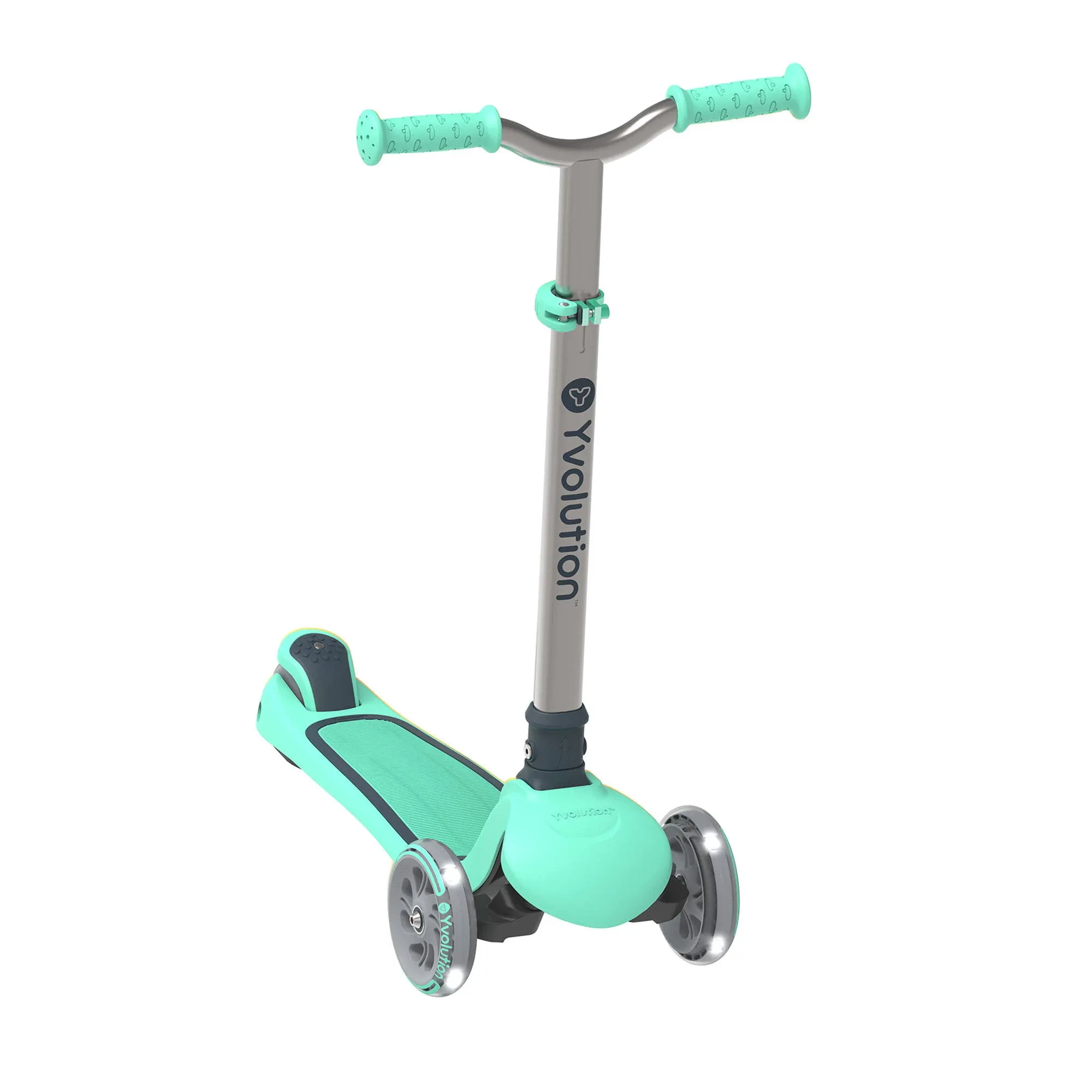 Yvolution Y Glider Kiwi Scooter for Kids Ages 3-8, 3 Wheel Scooter with LED Wheels