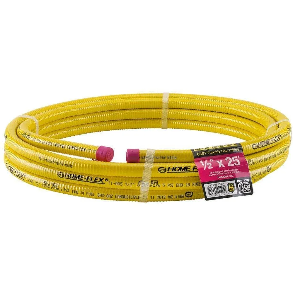 Home-Flex - 11-00525 - Home Flex 1/2 in. x 25 ft. L Stainless Steel CSST Gas Tubing