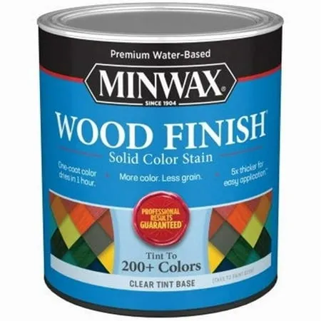 108500000 Wood Finish Stain, Water-Based, Semi-Transpare<wbr/>nt, True Black, 1-Qt