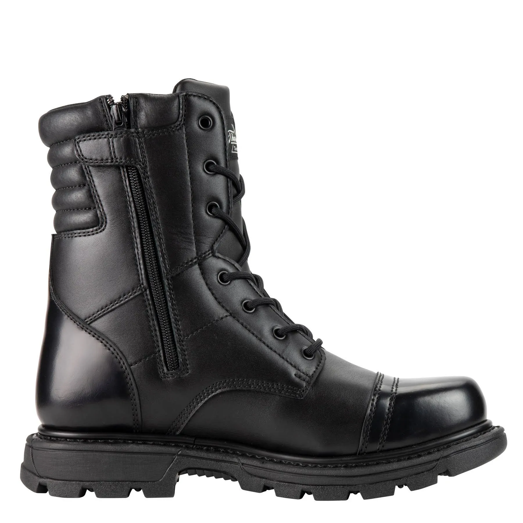 Thorogood GEN-Flex2 8” Side-Zip Black Tactical Boots for Men and Women - High-Shine Leather Heel & Toe with Goodyear Storm Welt and Slip-Resistant Outsole