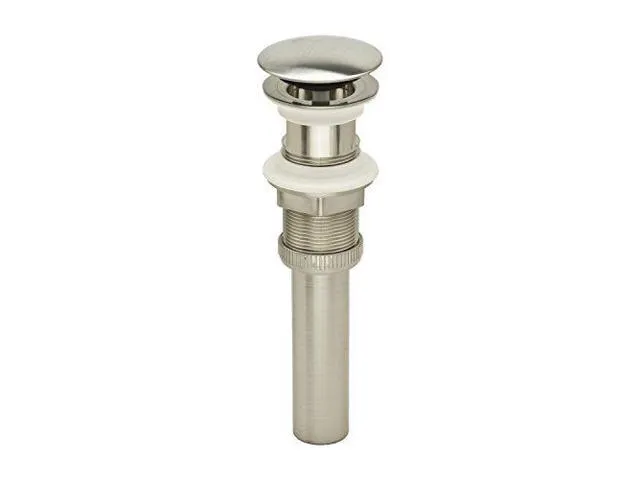 Brushed Nickel Pop Up Sink Drain Without Overflow, Bathroom Faucet Vessel Sink Drain Stopper