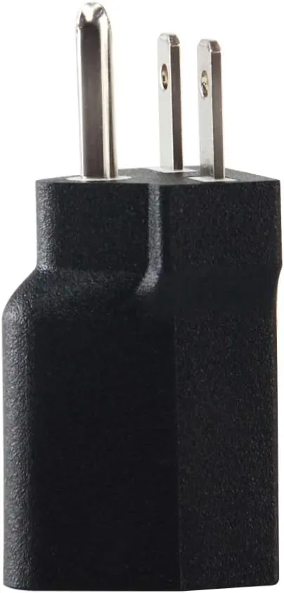 6-15P to 5-15R US Plug Adapter ,Electrical Converter,3Prong ,110V / 120V to 220V / 240V,15A,Black,2PK