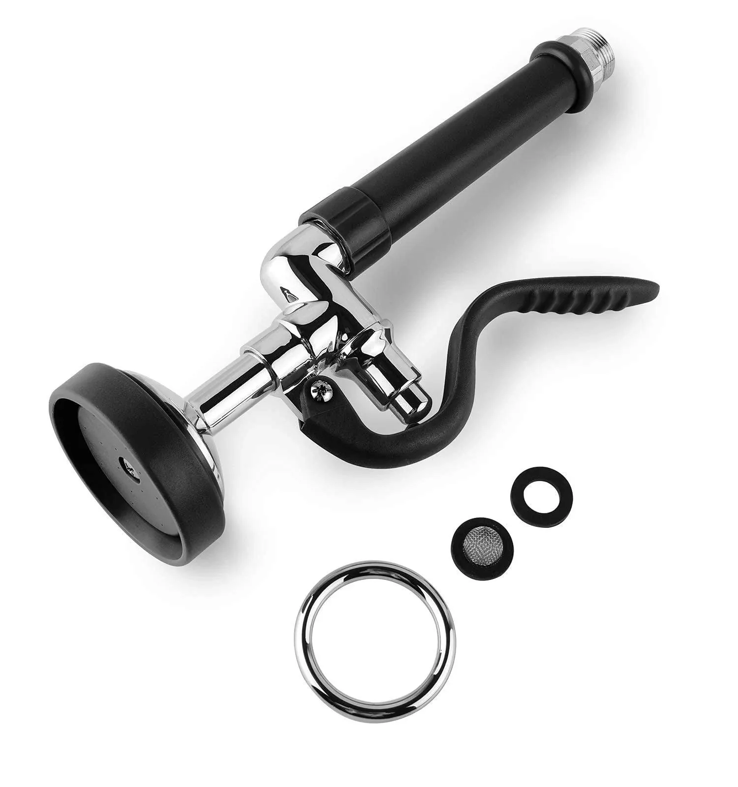 IMLEZON Pre Rinse Sprayer Commercial Sink Faucet Spray Valve Chrome Finished (Black)