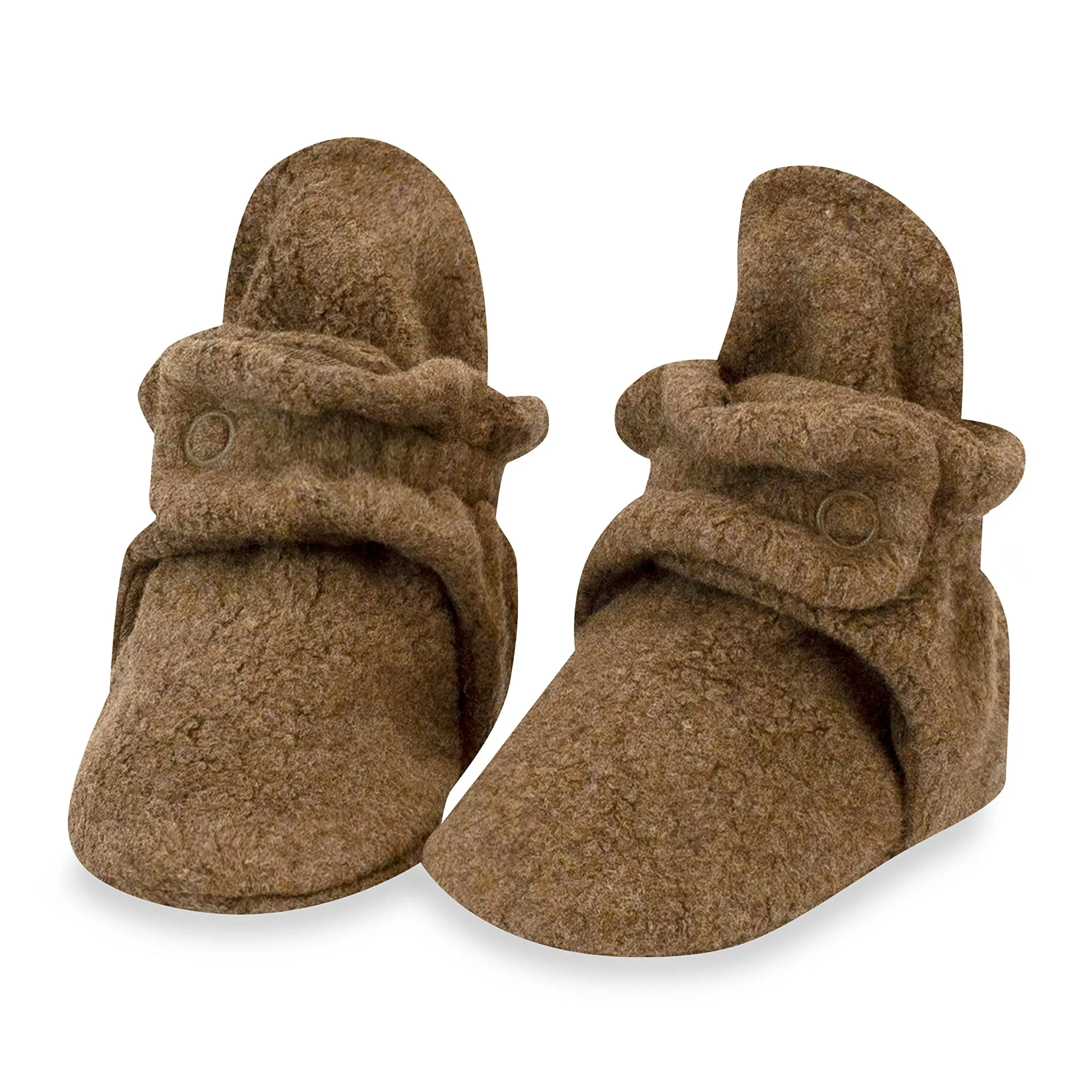 Zutano Cozie Fleece Gripper Baby Bootie - Heather Mocha