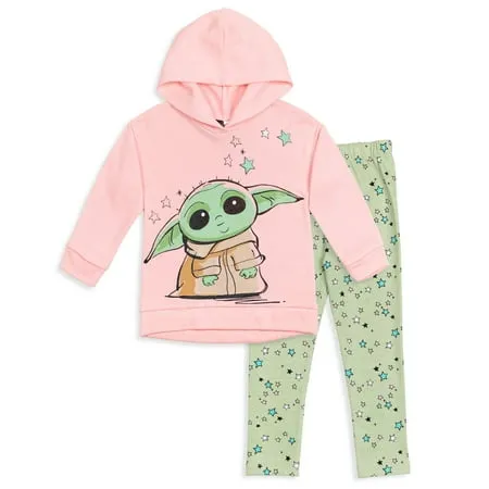 Star Wars The Child Toddler Girls Pullover Fleece Hoodie and Leggings Outfit Set Infant to Big Kid