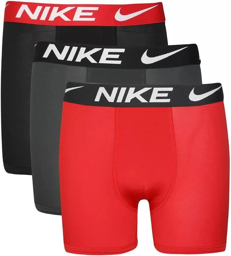 Nike Boys 8-20 3-Pack of Boxer Briefs, Red, Medium