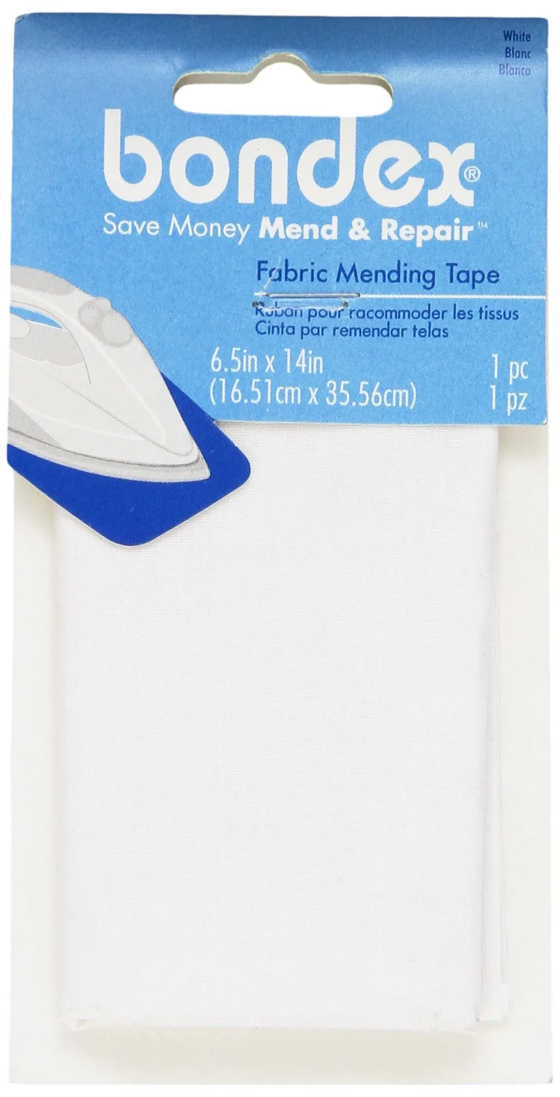 Bondex Iron-On Mending Fabric 6-1/2"X14" White