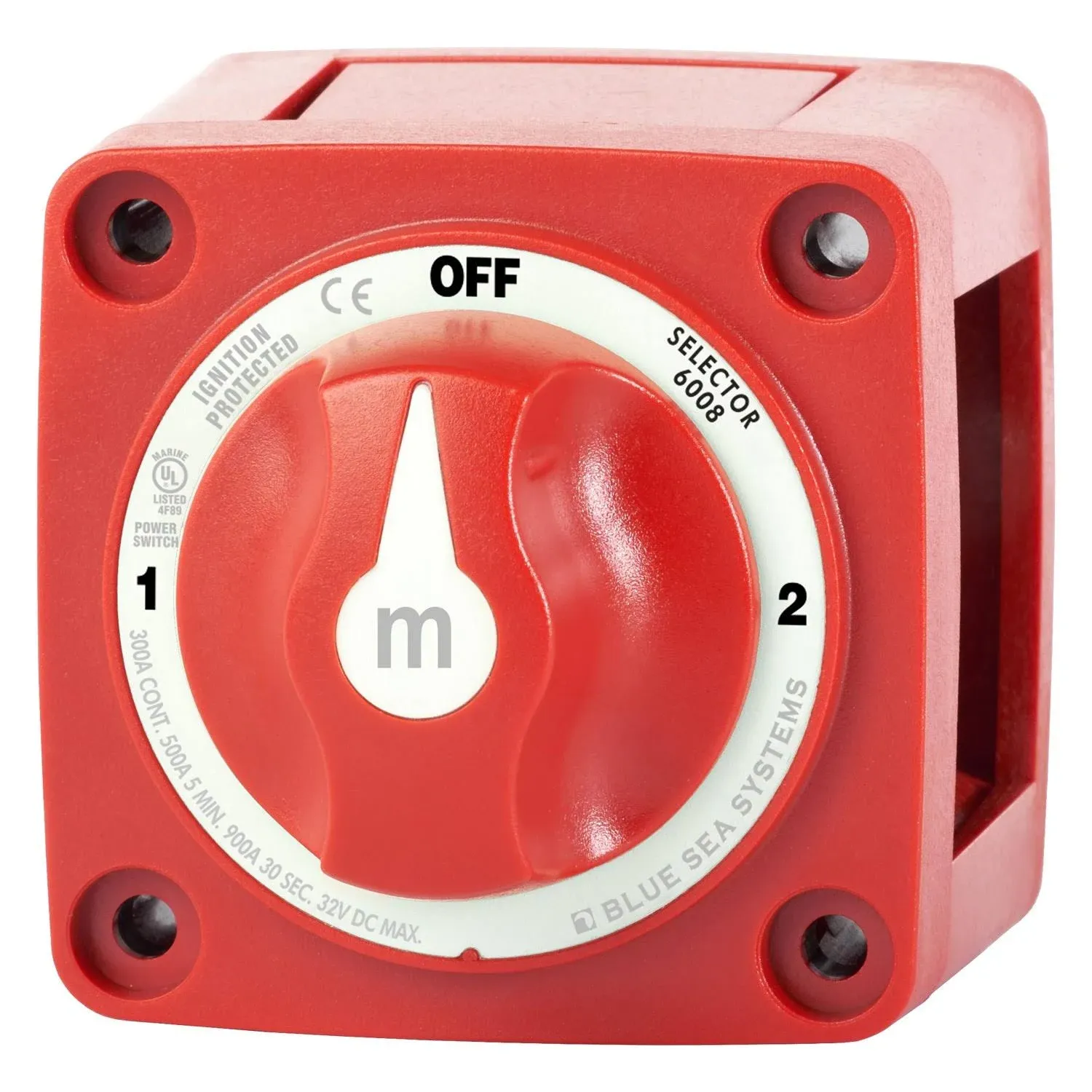 Blue Sea 6008 M-Series Battery Switch 3 Position - Red - Default Title - Tiny Boat Nation