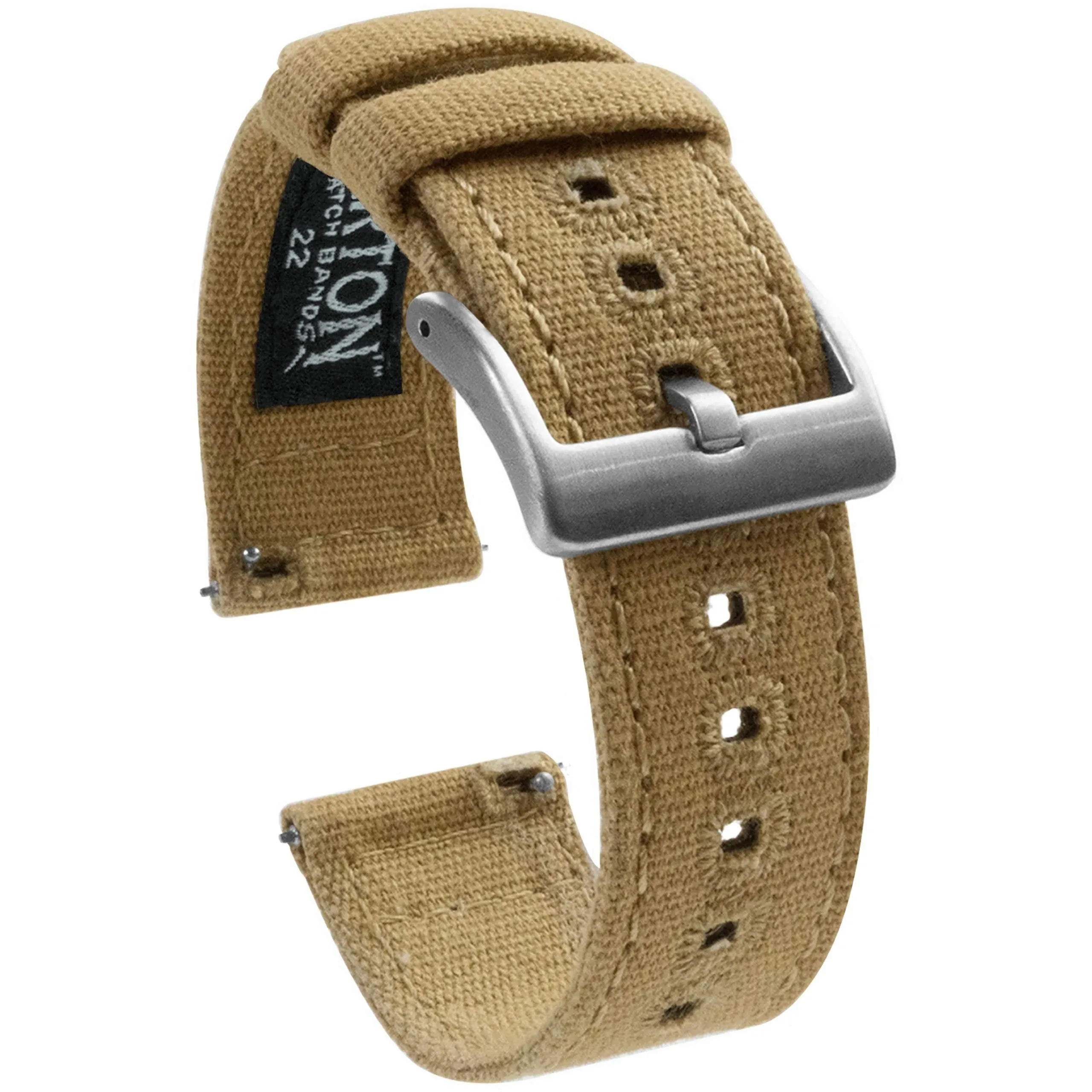 Khaki Crafted Canvas Watch Band by Barton Watch Bands