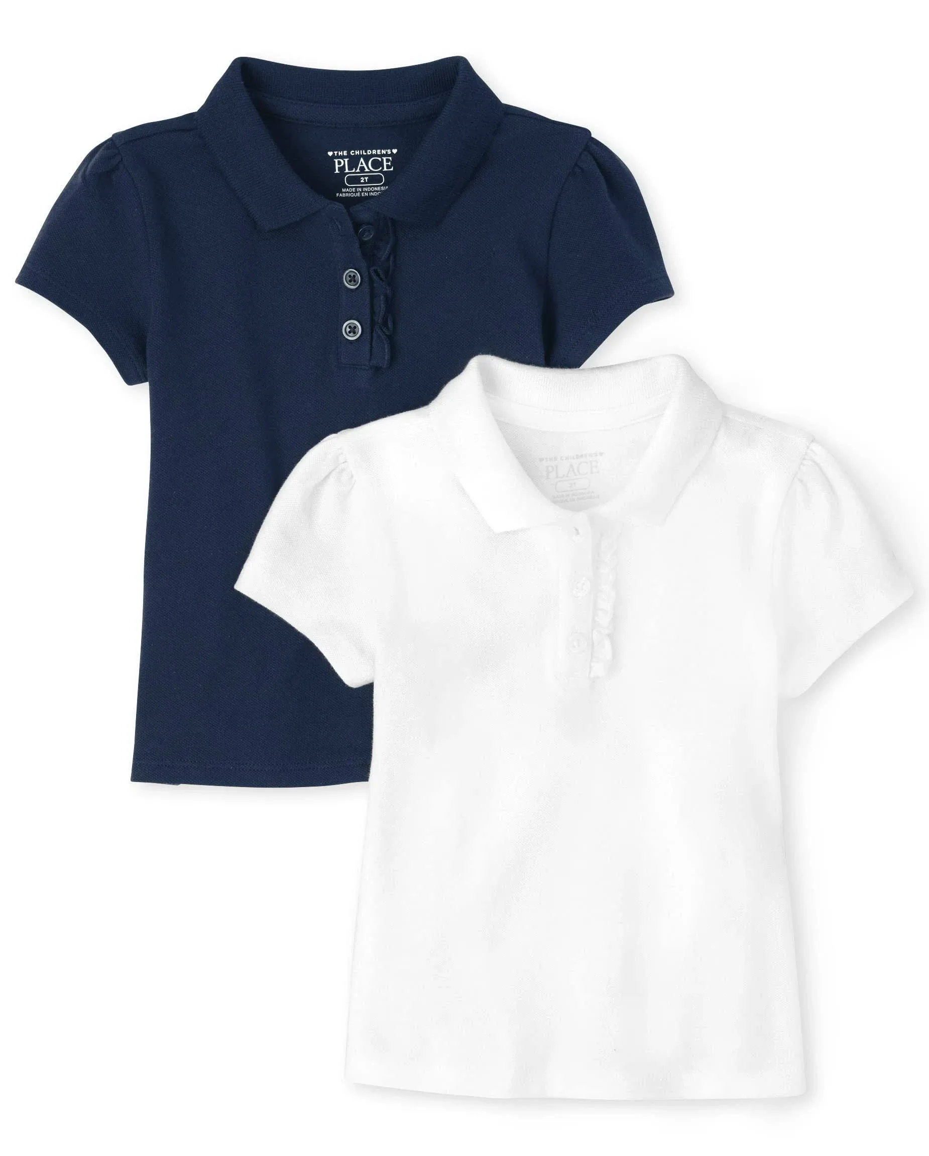 The Children's Place Girls Short Sleeve Ruffle Pique Polo Multipack