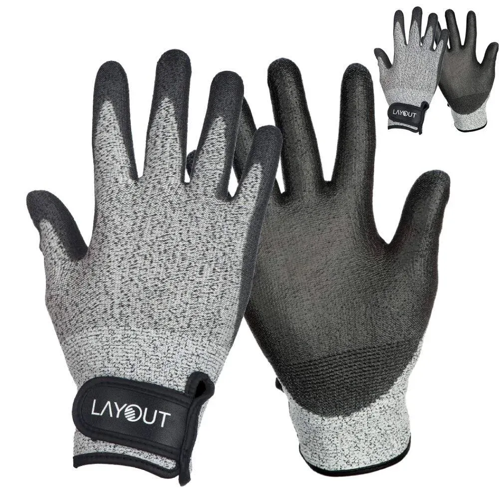 Layout Lite Ultimate Frisbee Gloves - Seamless X-Small-Small, Black/Grey 