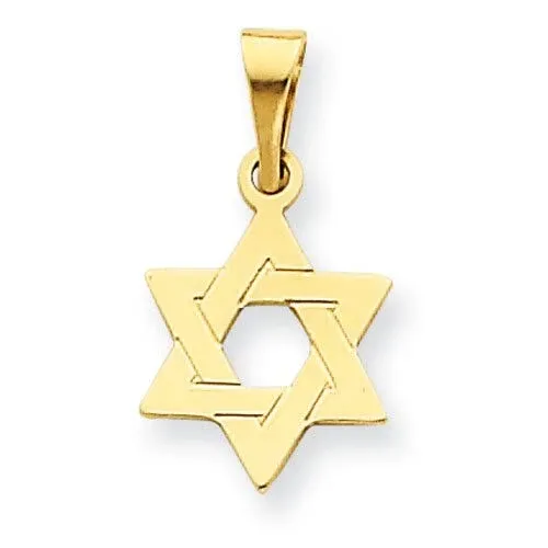 14k Yellow Gold Star of David Charm