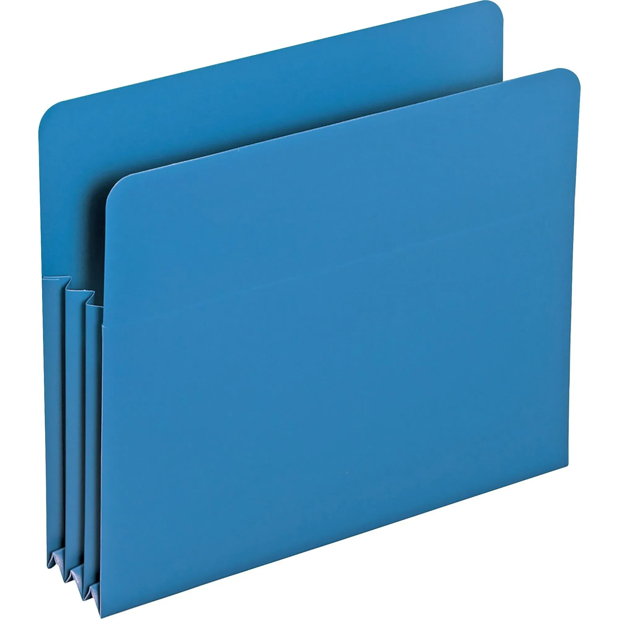 Smead Poly File Pocket, Straight-Cut Tab, 3-1/2" Expansion, Letter Size, Blue, 4 per Box (73503)