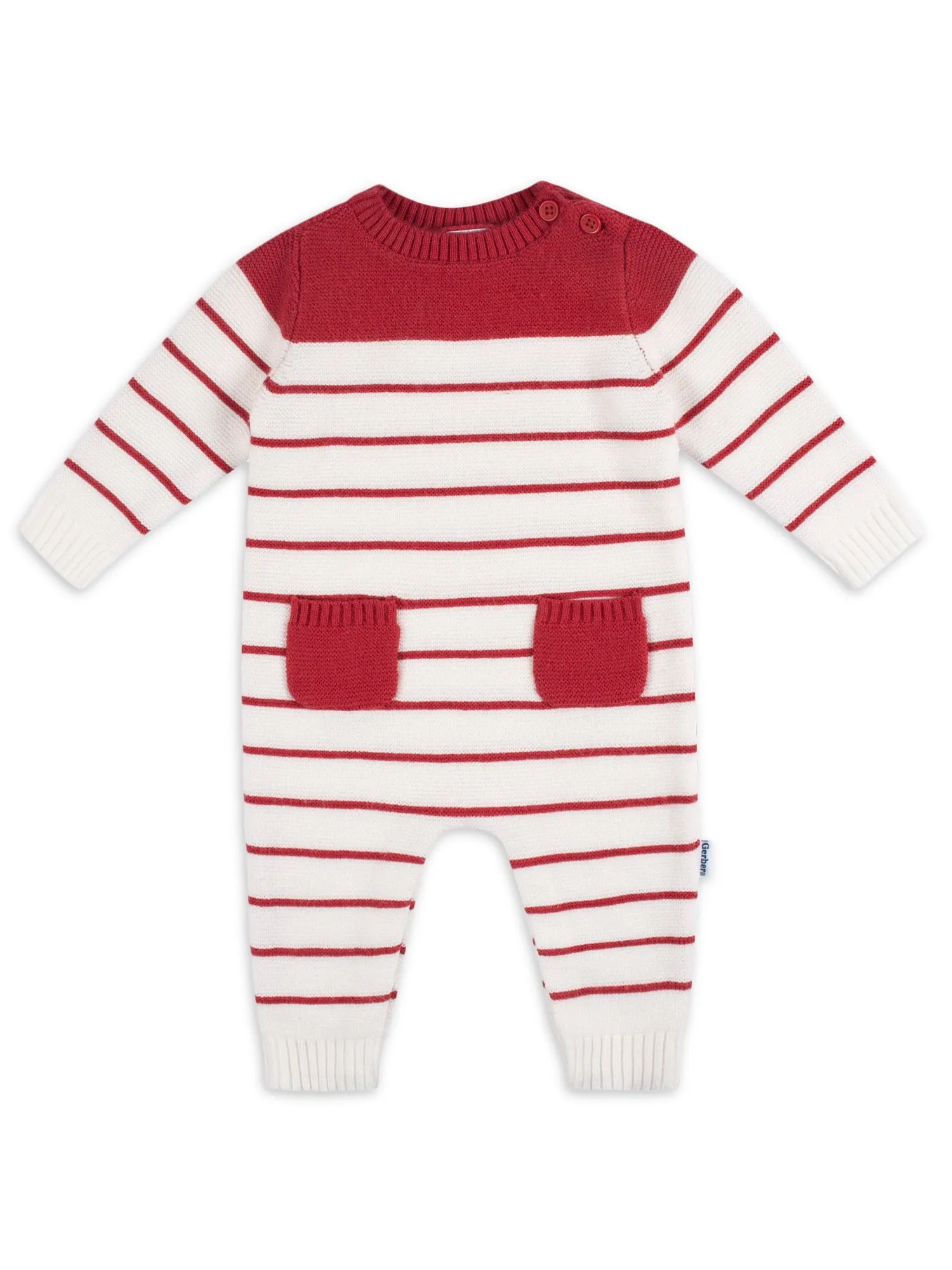 Gerber Baby Boys Sweater Knit Romper