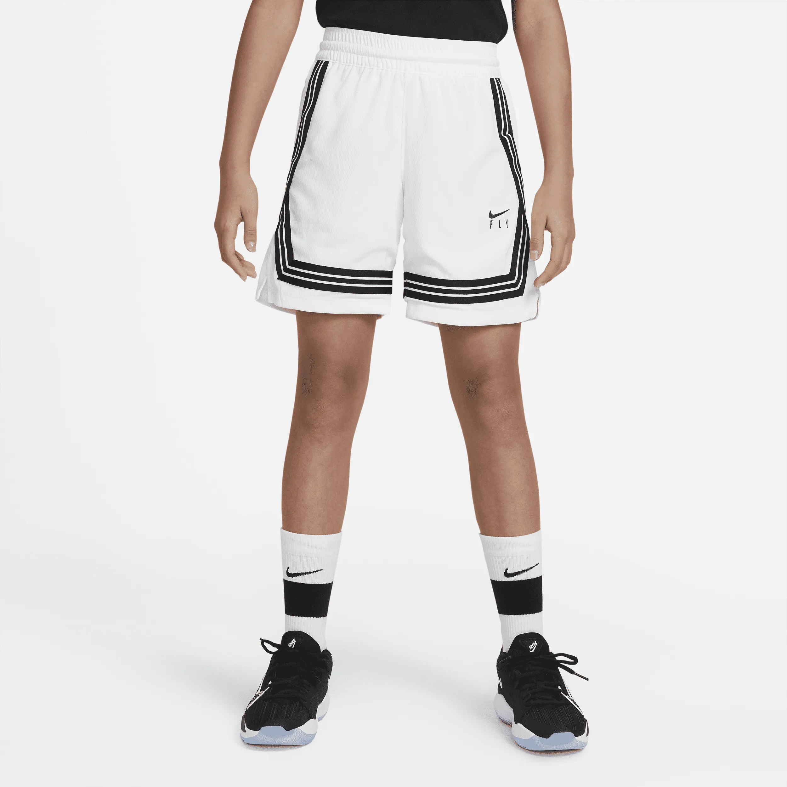 Dri-fit Fly Crossover Big Kids' (girls') Basketball Shorts (extended Size) In Black