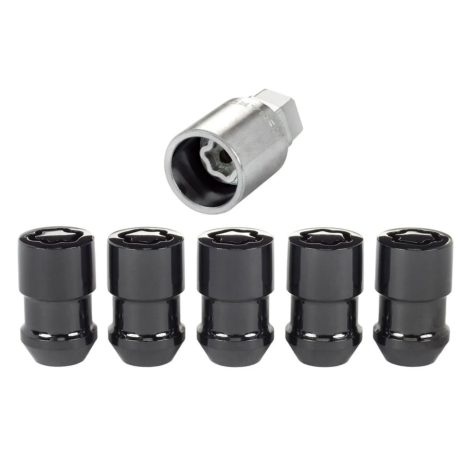 McGard 24548 Chrome Black Cone Seat Wheel Lock Set