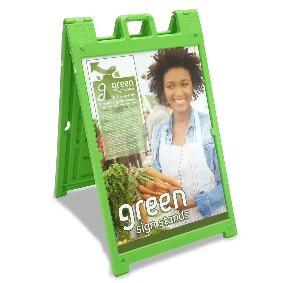 The Signicade Deluxe A-Frame Sign Stand in Signs Direct Green