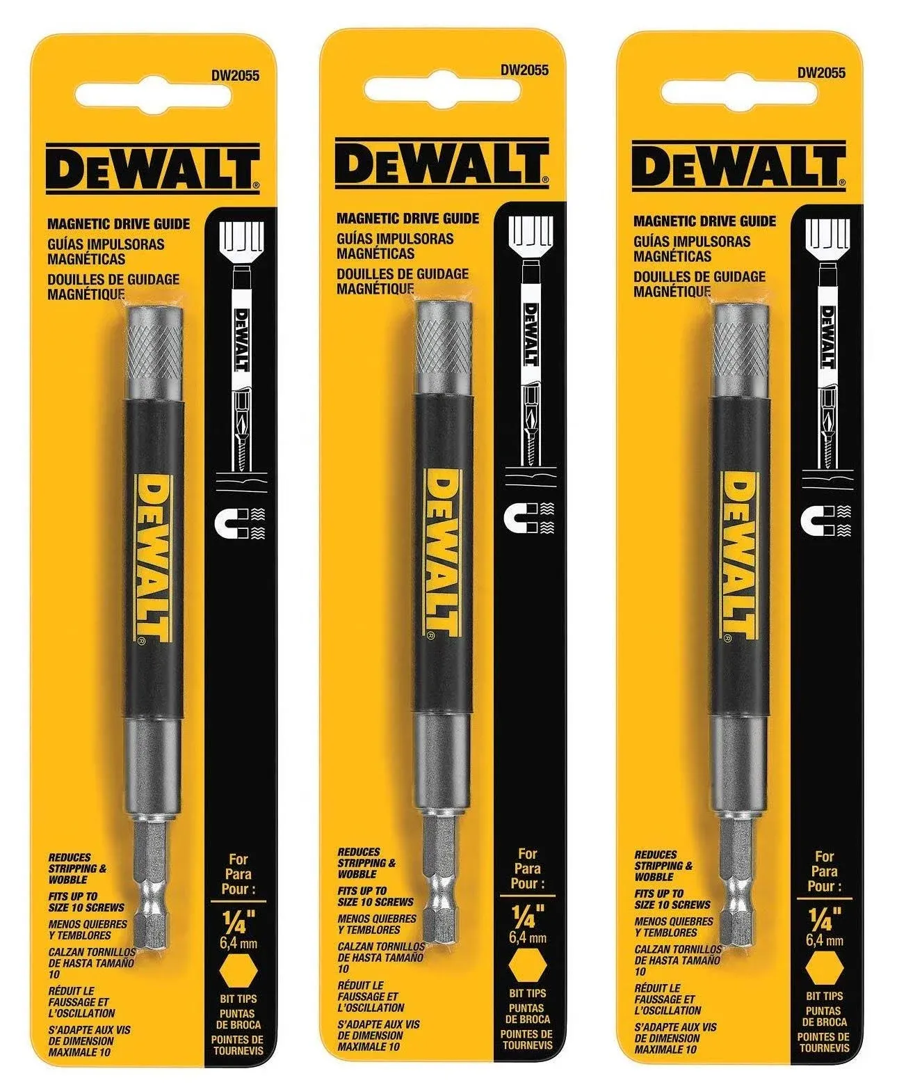 DeWalt DW2055 Magnetic Bit Tip Holder (3 Pack)