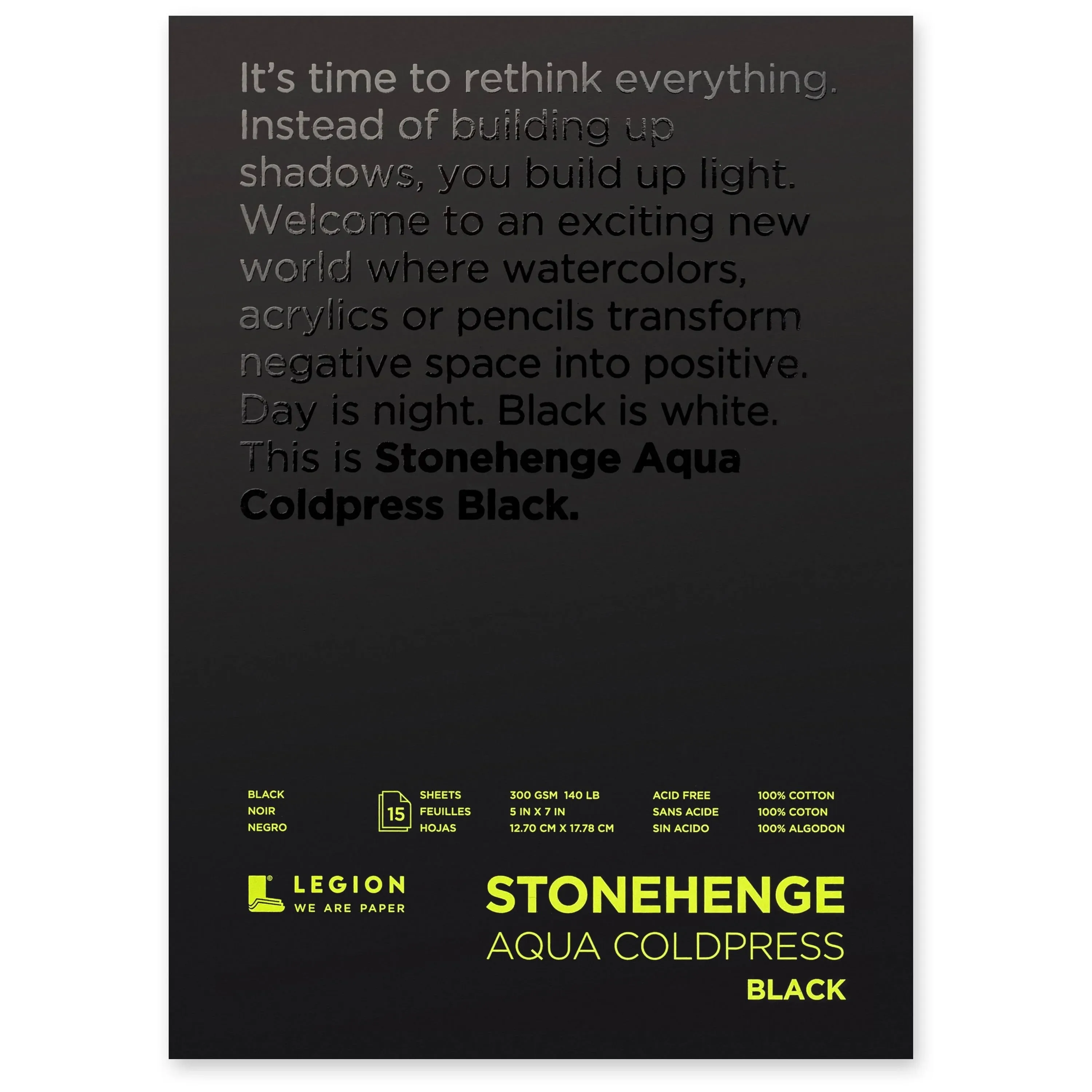 Stonehenge Aqua Coldpress 5 x 7 Black 140lb