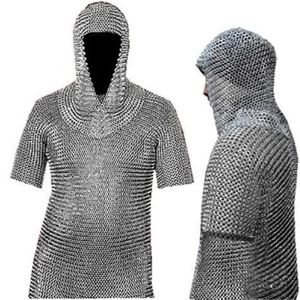 Medieval Chain Mail Shirt and Coif Armor Set