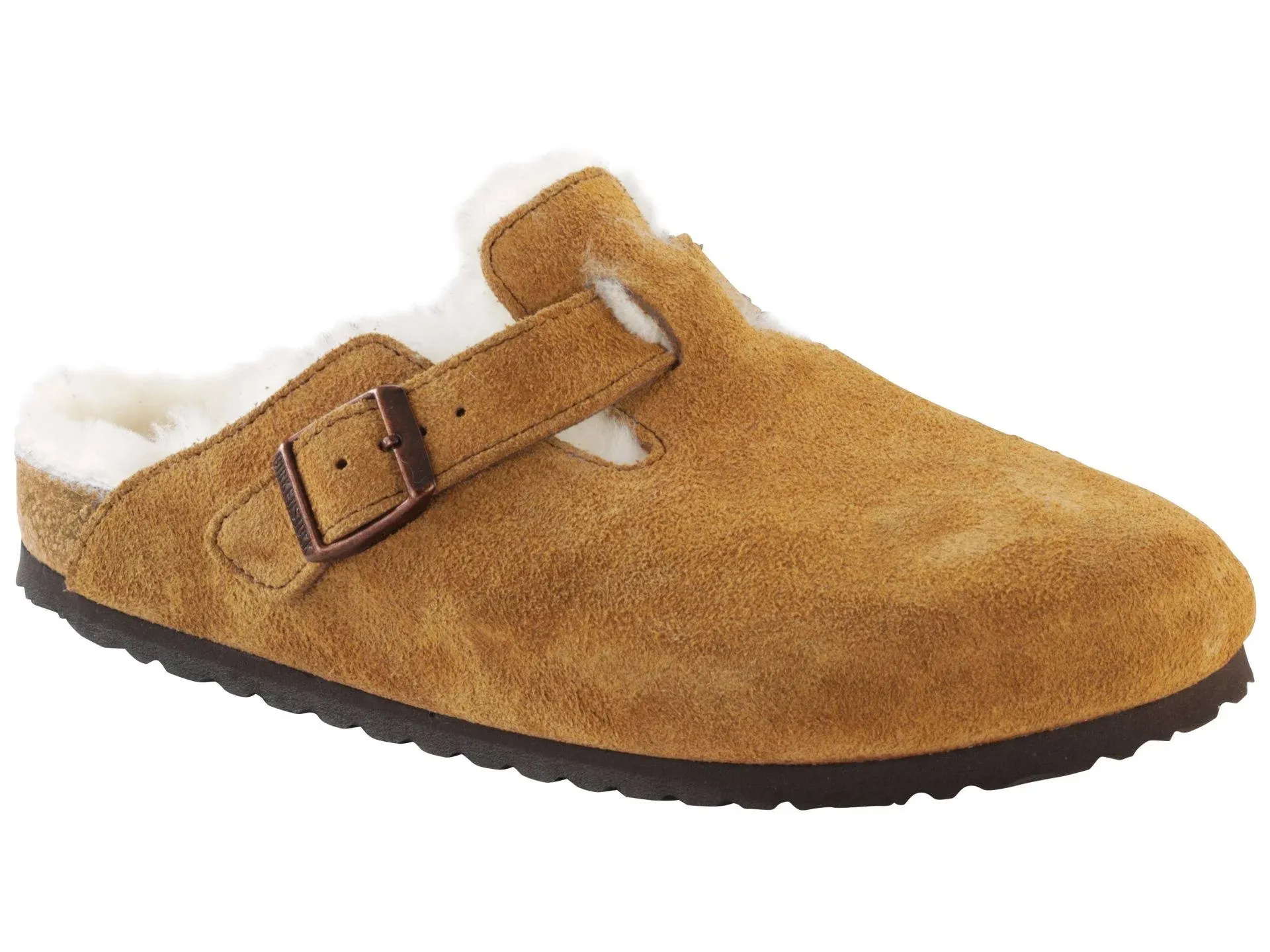 Birkenstock Women's Boston Suede Shearling-Lined Clogs, Womens, 8, Mink