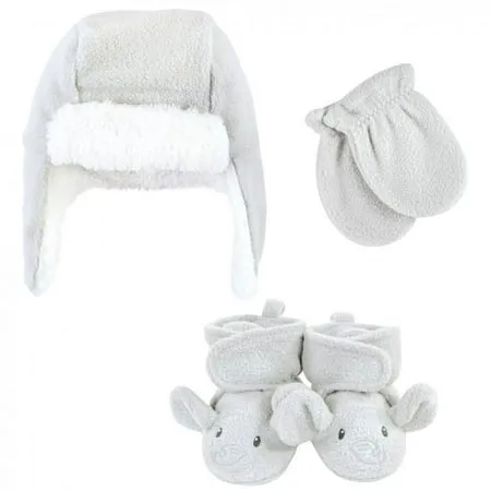 Hudson Baby Trapper Hat, Mitten, and Bootie Set