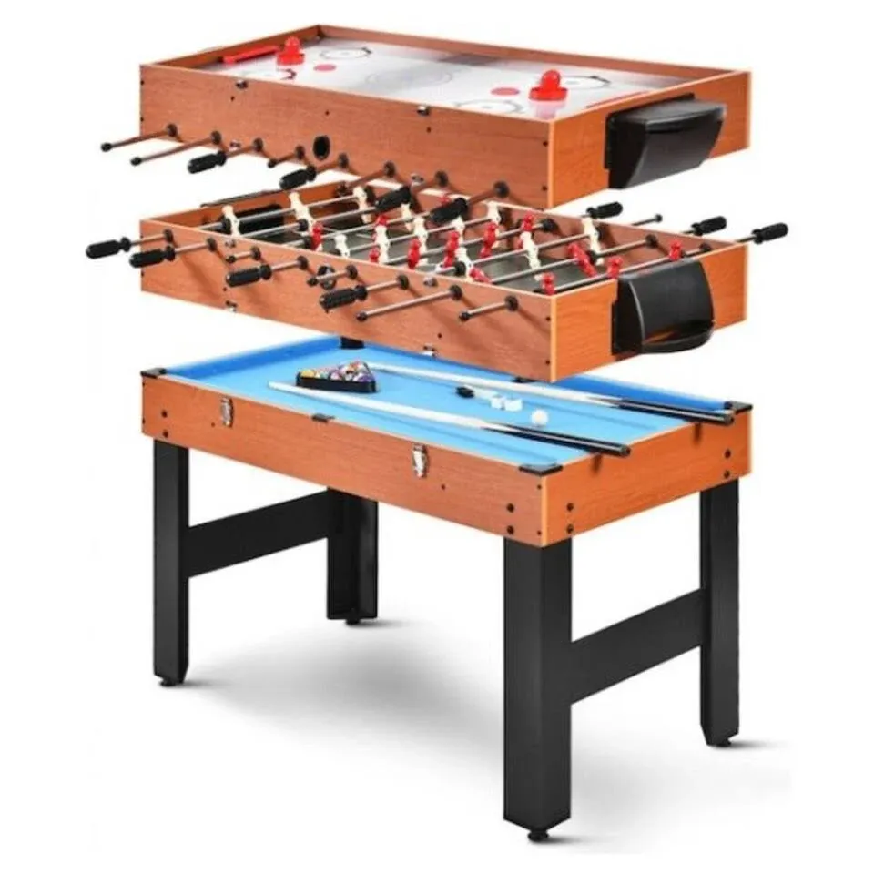 Costway 48&#039;&#039; 3-In-1 Multi Combo Game Table Foosball Soccer Billiards Pool