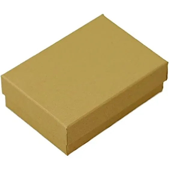 JewelrySupply Kraft Cotton Filled Jewelry Box #32 (Case of 100)