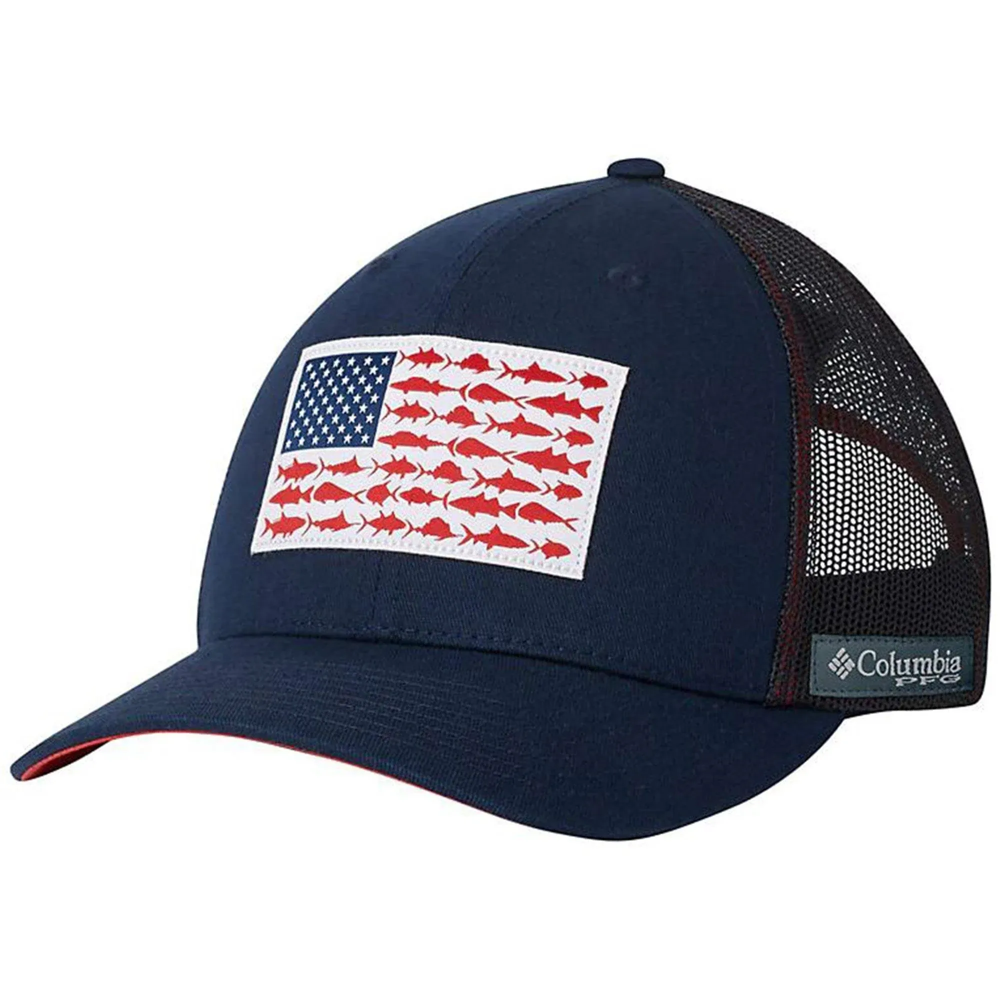 Columbia Men's PFG Mesh Snap Back Fish Flag Ball Cap