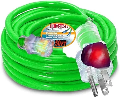 10 3 Contractor Grade 50 Ft 10 Gauge Power Extension Cord 10/3 Plug Extension Co