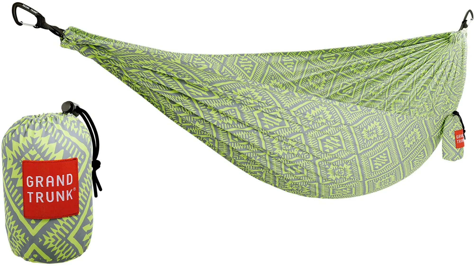 Grand Trunk Printed Double Hammock with Straps, Green Mamba Print