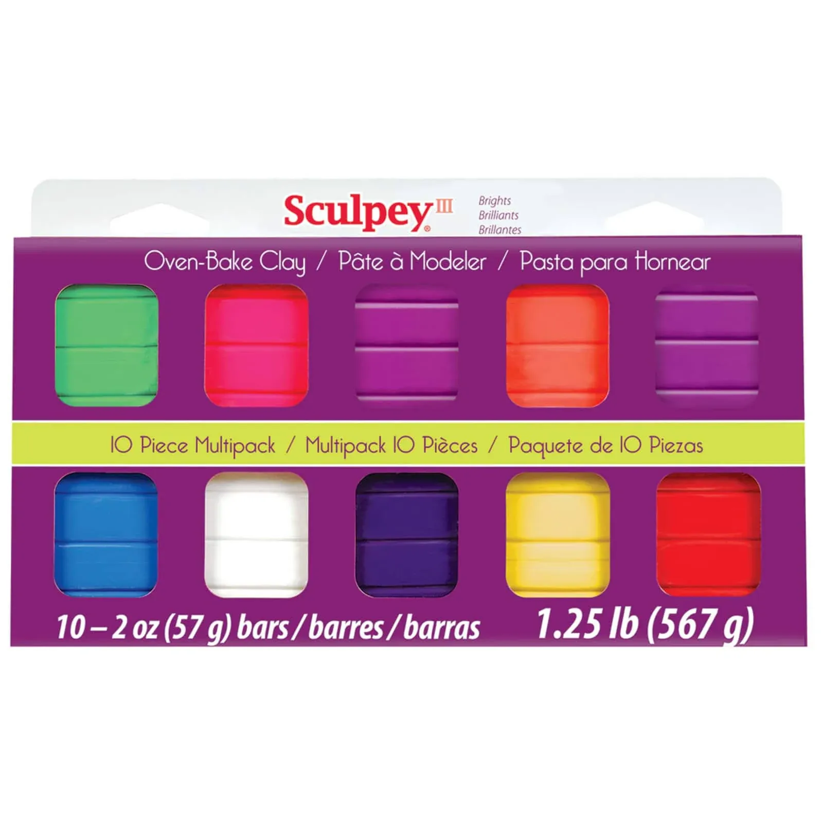 Sculpey III Non-Toxic Polymer Modeling Compound, Bright Ideas - 1.25 lb pack