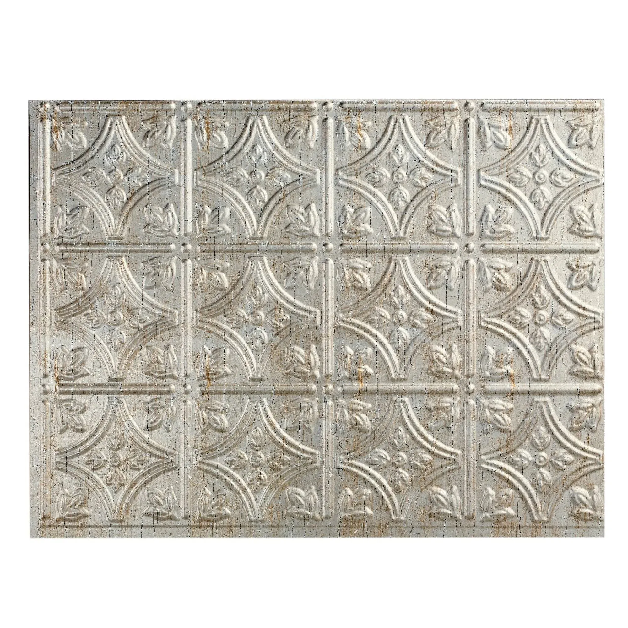 FASÄDE Traditional Style/Pattern 1 Decorative Vinyl Backsplash 15 sq ft Kit in Vintage Metal