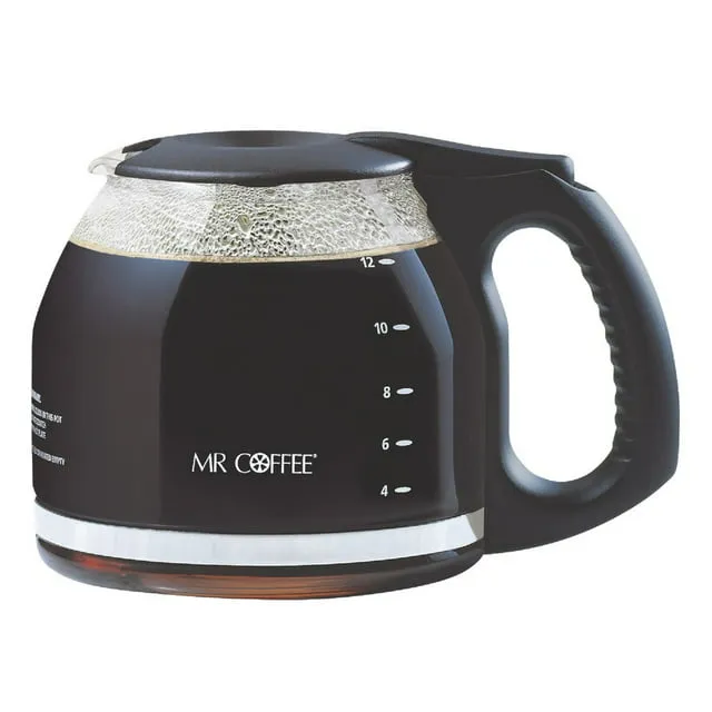 Mr. Coffee 12-Cup Replacement Decanter with Ergonomic Handle in Black 