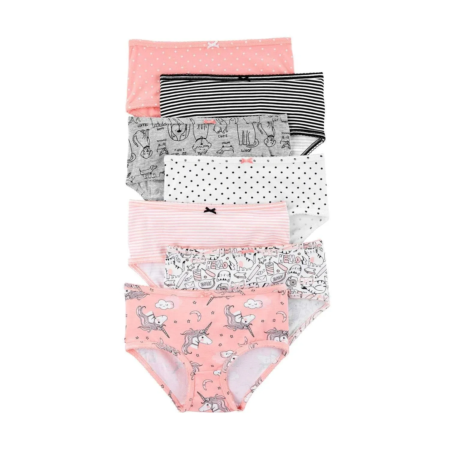 Carter's 7-Pack Unicorn Print Stretch Cotton Underwear 8 Pink/Black