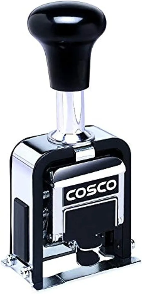 CoscoProducts Cosco Automatic Numbering Machine, 6-Digits, 8 Modes, Black Ink (026138)