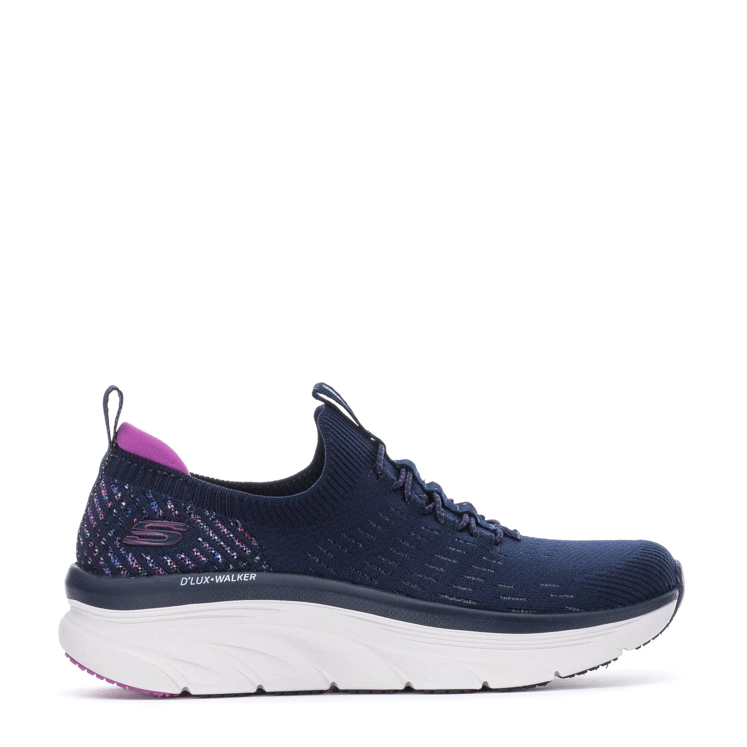 Skechers Women's D'Lux Walker Star Stunner Navy Purple, Size 7.5