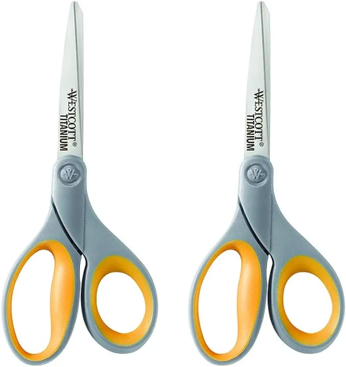 Westcott 8" Straight Titanium Bonded Scissors (Pack of 2)