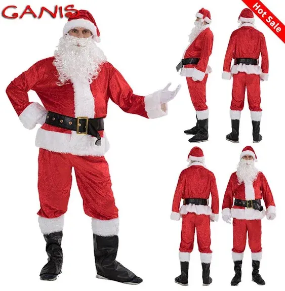 Eyicmarn Hot Christmas Santa Claus Costume Cosplay Santa Claus Clothes Fancy ...