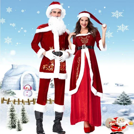 Eraspooky Mens Santa Claus Cosplay Costume Set   Thick Full Coat, Christmas Pants, Belt, Gloves, And Boot   Christmas Clothing   Set From Qqmall, $99.09 | DHgate.Com