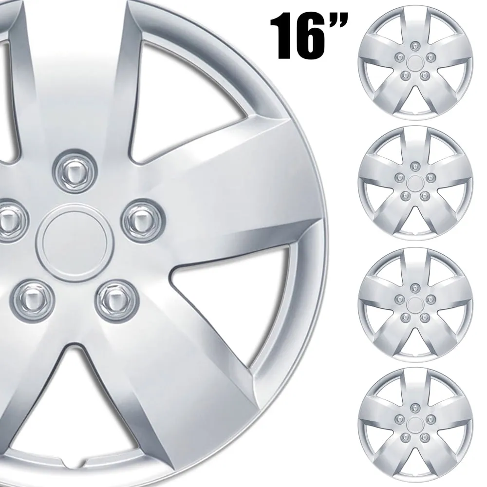 (4-Pack) BDK Premium Hubcaps 16" Wheel Rim Cover Hub Caps OEM Style Replacement Snap On Car Truck SUV - 16 Inch Set