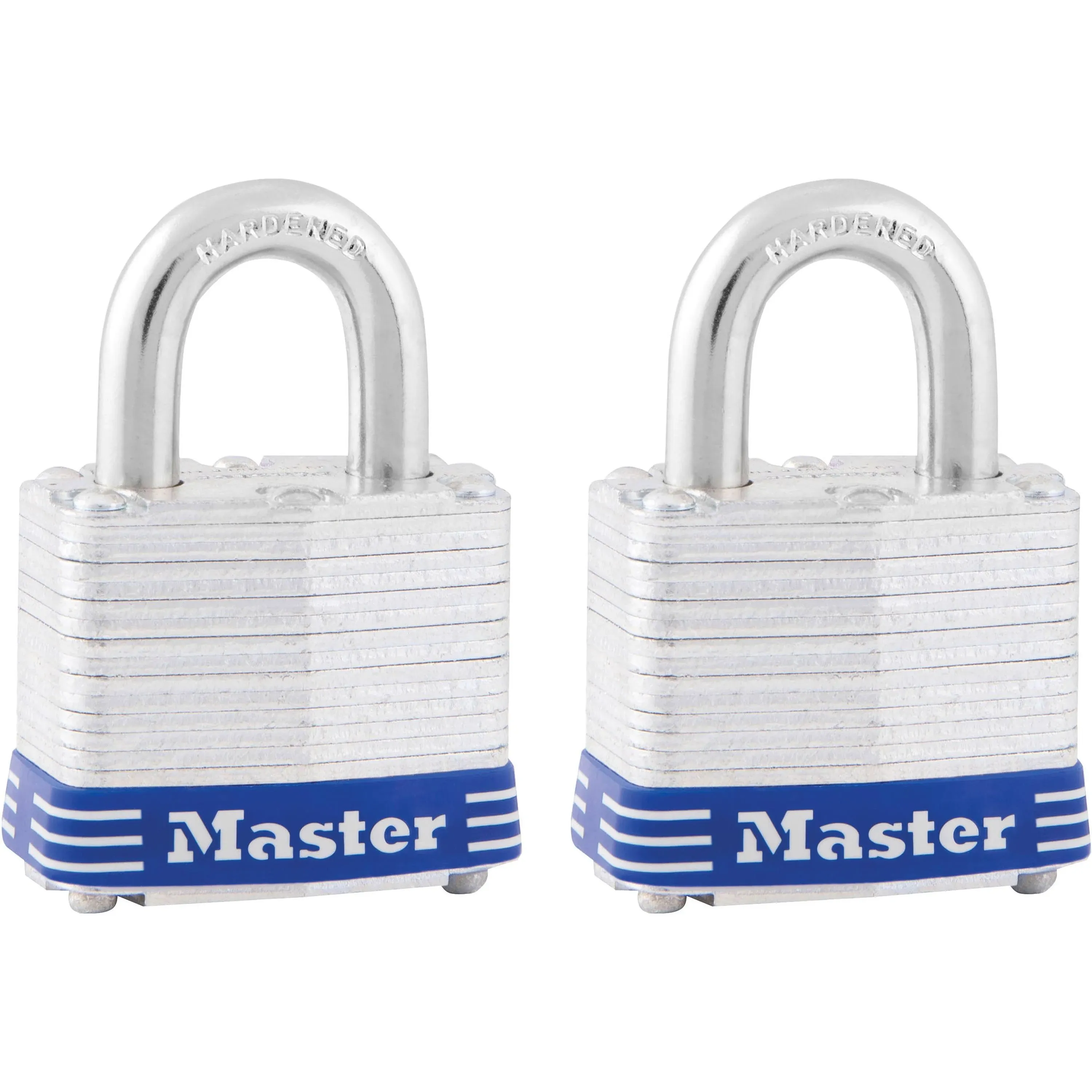 Master Lock 1-9/16in (40mm) Wide Laminated Steel Pin Tumbler Padlock - 2 Pack