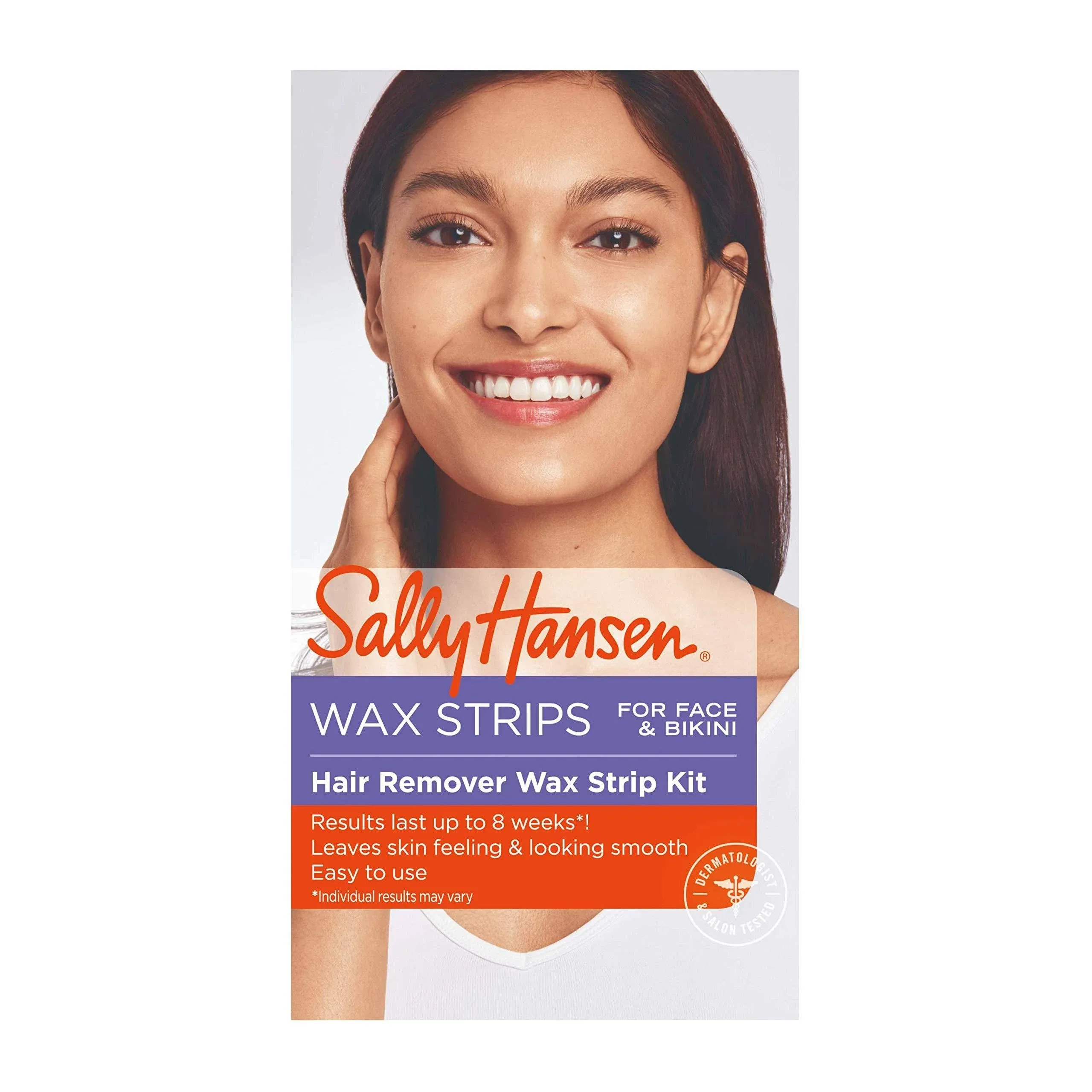 Sally Hansen Hair Remover Wax Strip Kit for Face, Eyebrows and Bikini, 34 Strips, Wax Hair Removal Kit, Home Waxing Kit, No Microwave Needed, Salon Results, Lasts Up to 8 Weeks 34 Count (Pack of 2)