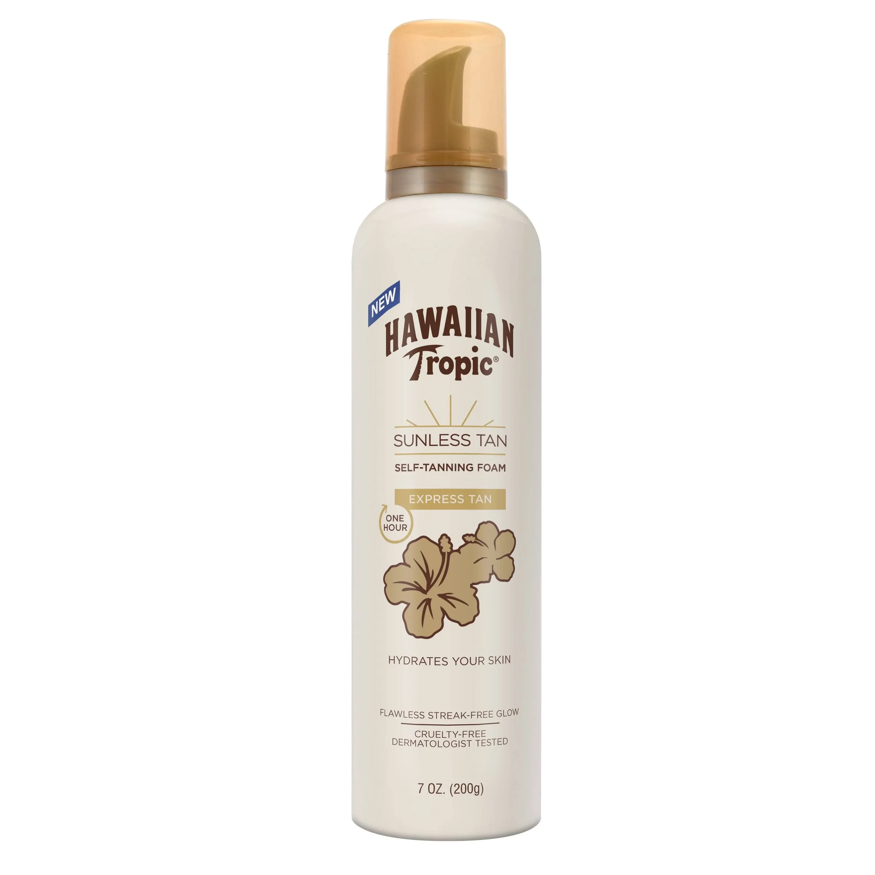 (2) Hawaiian Tropic Sunless Tan One Hour Express Foam -7oz &amp; Light/medium -6.7oz